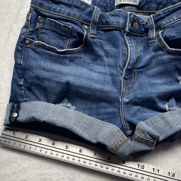 Vigoss Denim Jean Marley Shorts Women's Distressed Stretch Medium Wash Sz 27 - Picture 7 of 14